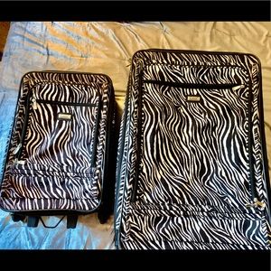2 pc. Lucas Black & White Zebra Print Luggage Set
